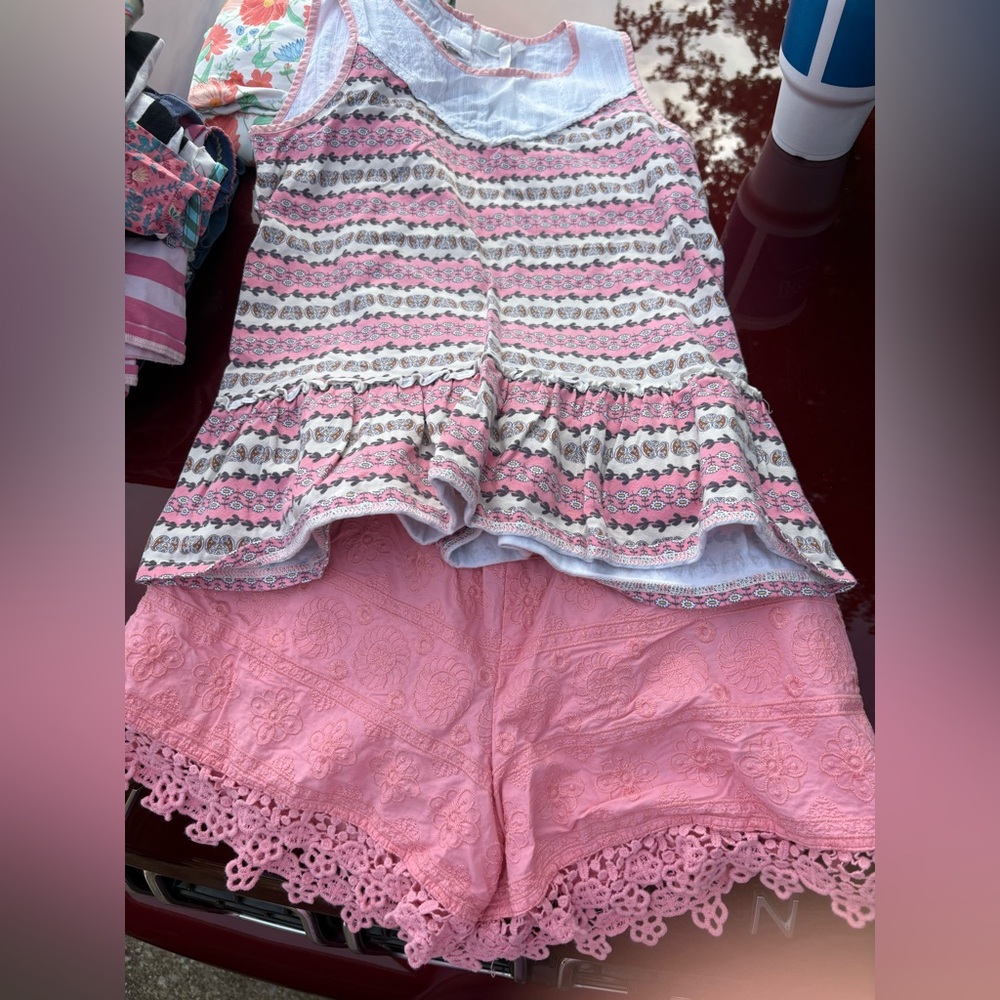Matilda Jane Pink and White Kids Matching Set